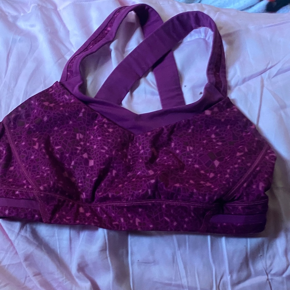 Lululemon Athletica Geometric Purple Sports Bra